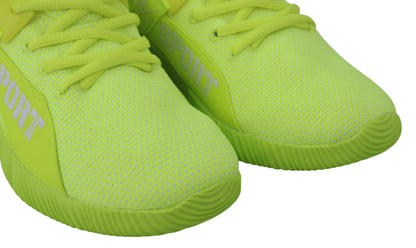Plein Sport Electrify Your Step with Yellow Carter Sport Sneakers alt text: Bright yellow Carter sport sneakers with electrifying design for active individuals