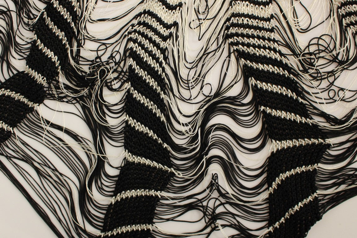 Breathtaking black and white knitted skirt by Alice Palmer, representing artistic flair and sophistication