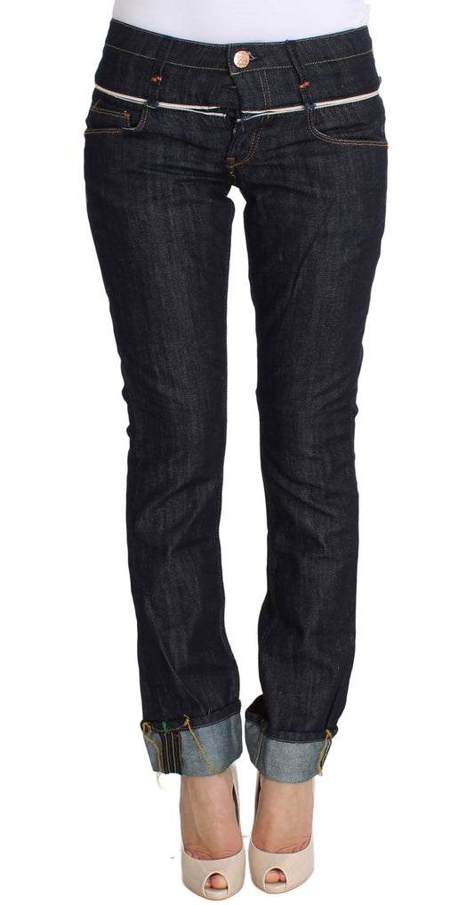 Elegant Straight Leg Dark Blue Jeans from Acht, front view