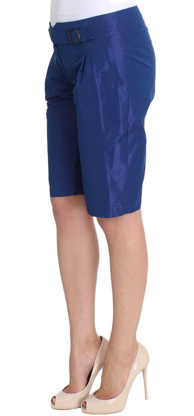 Ermanno Scervino Chic Blue Mid Waist Shorts: Stylish and versatile denim shorts perfect for summer