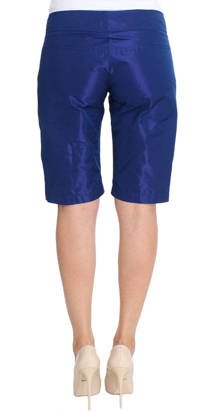 Ermanno Scervino Chic Blue Mid Waist Shorts - Stylish and comfortable denim shorts for women