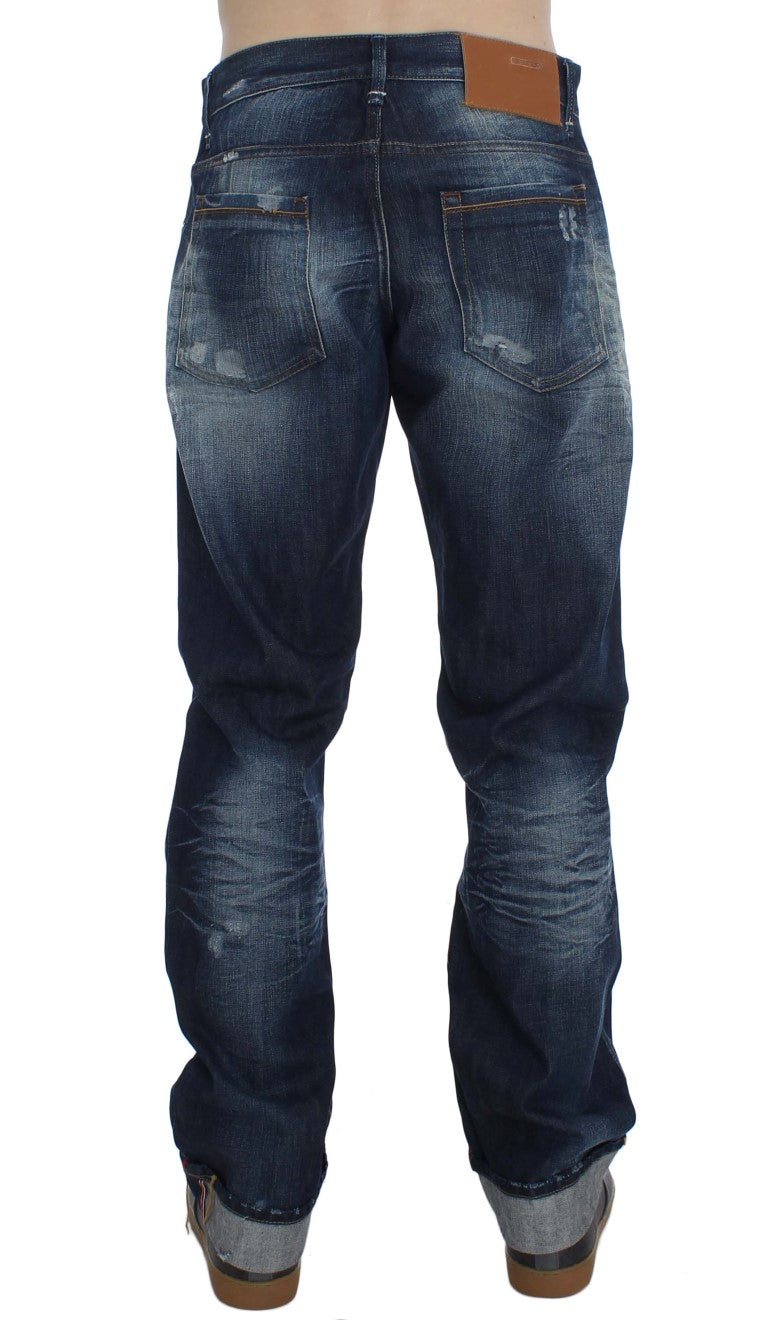 Blue Wash Jeans with distinguished button fly closure
