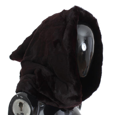 Dolce & Gabbana Exclusive Purple Weasel Fur Hooded Scarf 