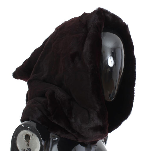 Dolce & Gabbana Exclusive Purple Weasel Fur Hooded Scarf 
