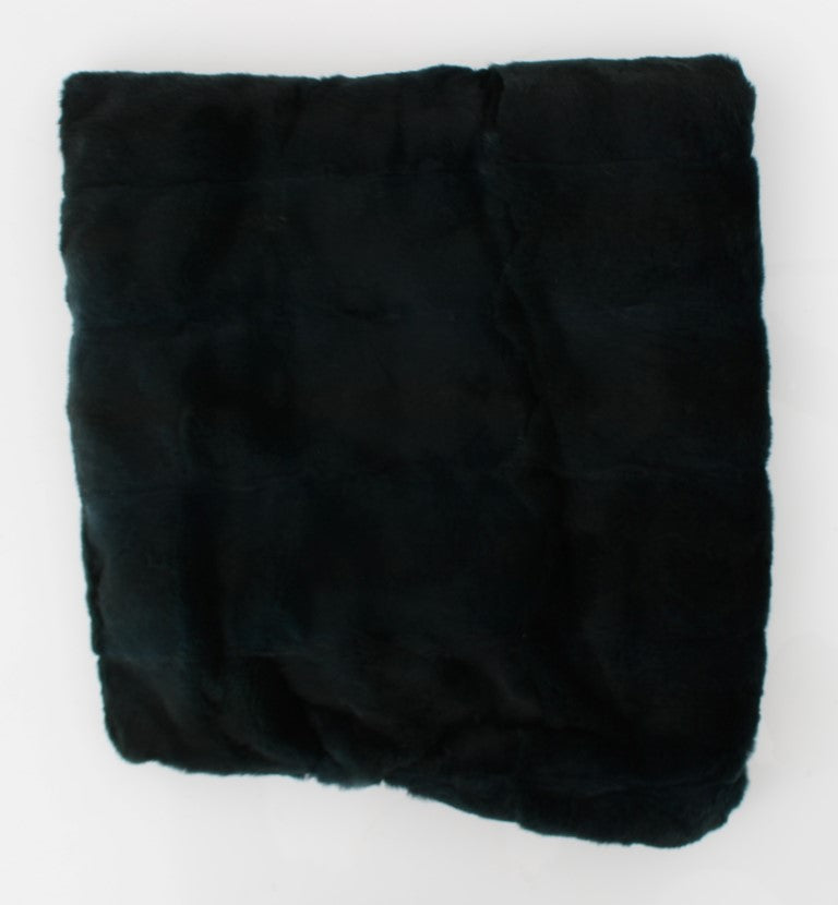 Dolce & Gabbana Green Fur Hooded Scarf