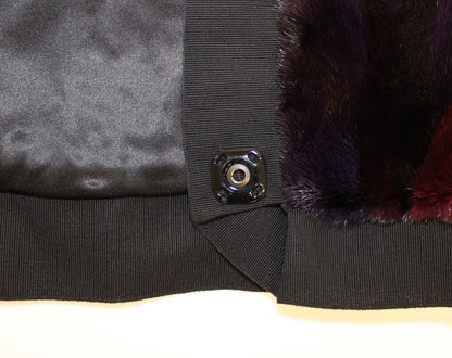 Stunning purple scarf adorned with signature logo details, a true representation of high-fashion exclusivity