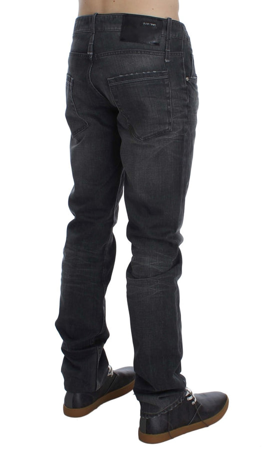Luxurious gray Acht Men’s Jeans with straight, regular fit