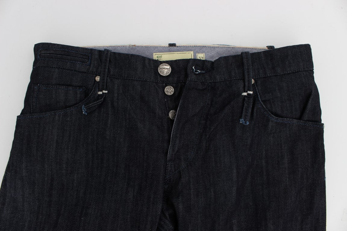 Acht Elegant Straight Fit Blue Mens Jeans, comfortable and stylish denim trousers for men