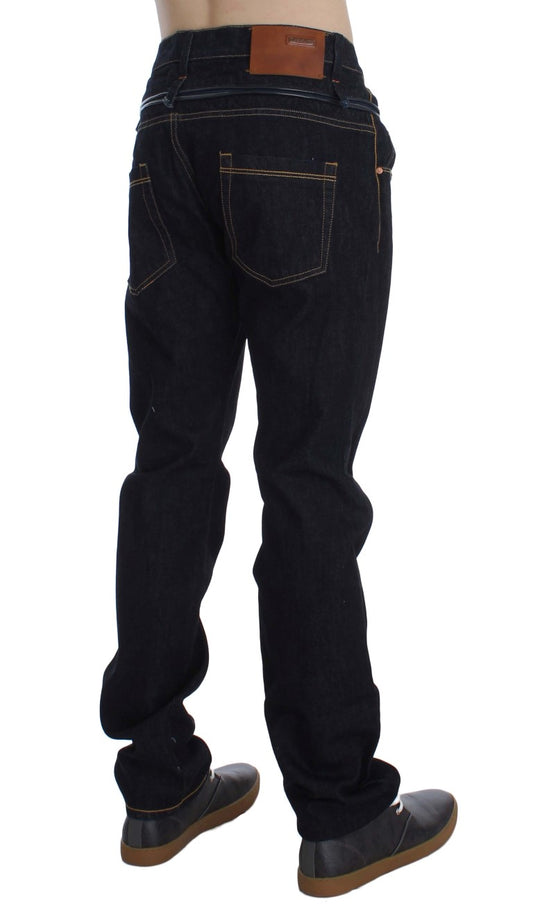 Acht Elegant Straight Fit Mens Luxury Jeans in sophisticated blue hue
