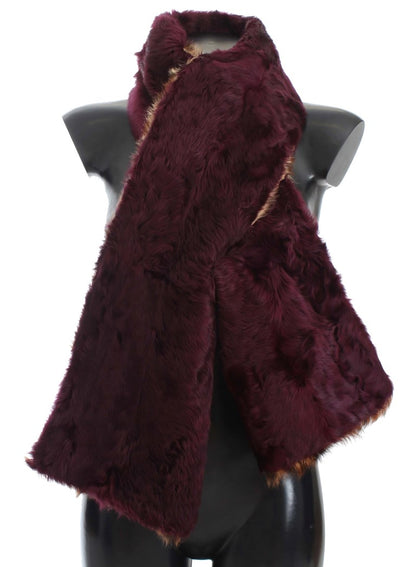 Exquisite Purple Leopard Print Lambskin Fur Scarf by Dolce & Gabbana