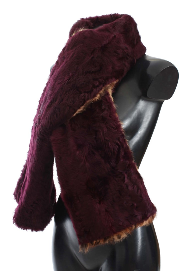 Luxurious 100% Lambskin Fur Leopard Print Scarf