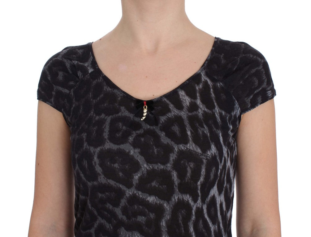 Just Cavalli modal top in gray leopard print, with a comfortable and stylish fit