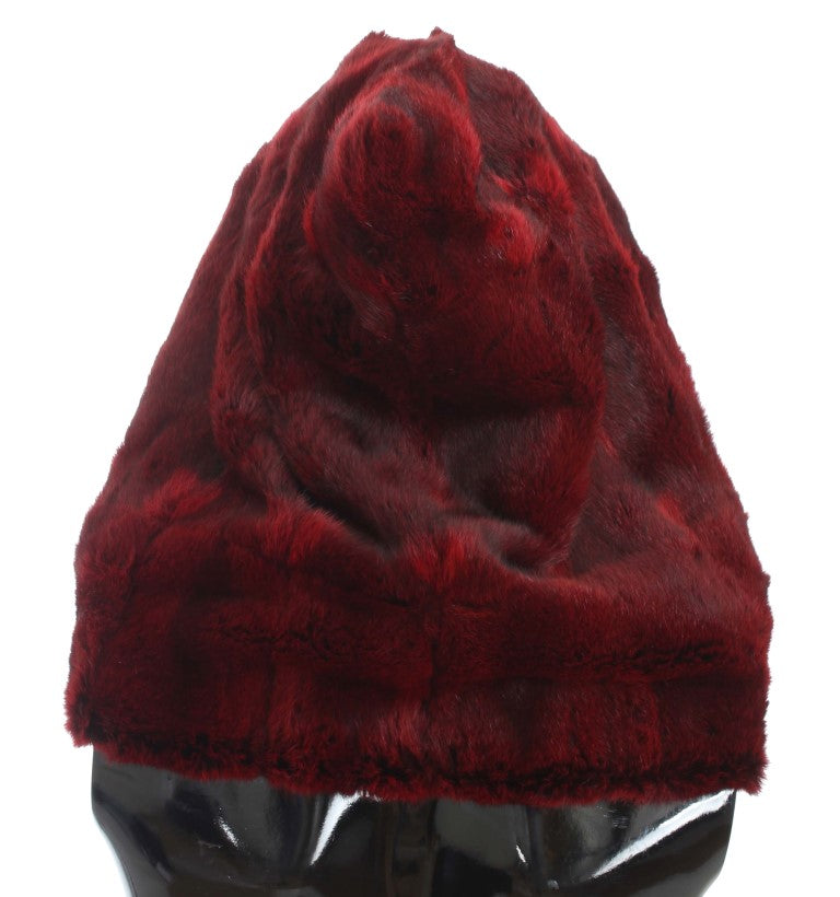 MainLine collection bordeaux hooded scarf wrap with logo details