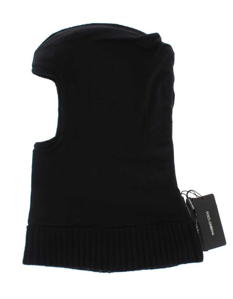 Dolce & Gabbana Elegant Black Sequined Hooded Scarf Wrap with Luxurious Design