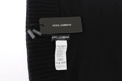 Dolce & Gabbana Elegant Black Sequined Hooded Scarf Wrap for Women