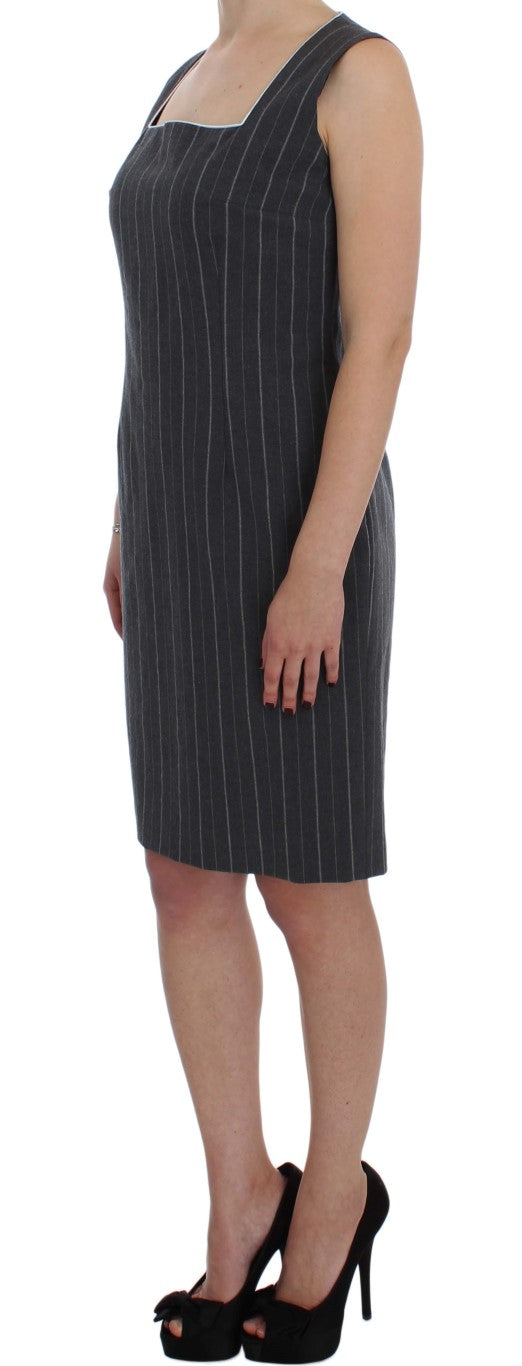 Gray dress and blazer set with zipper opening and logo details