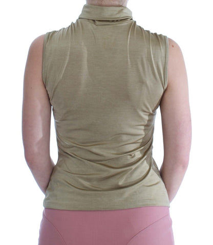 Exte Glamorous Gold Turtleneck Vest Top perfect for fashion-conscious individuals looking for a stunning new addition