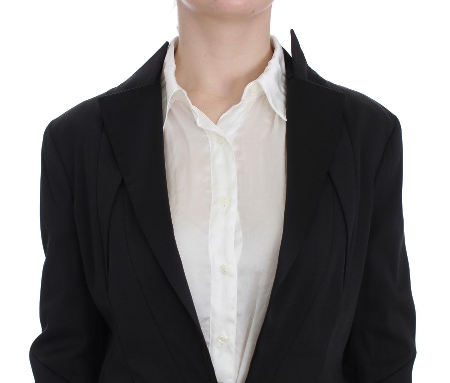 Sophisticated Black Blazer with Logo Details