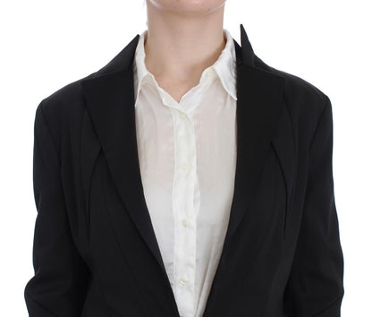 Sophisticated Black Blazer with Logo Details