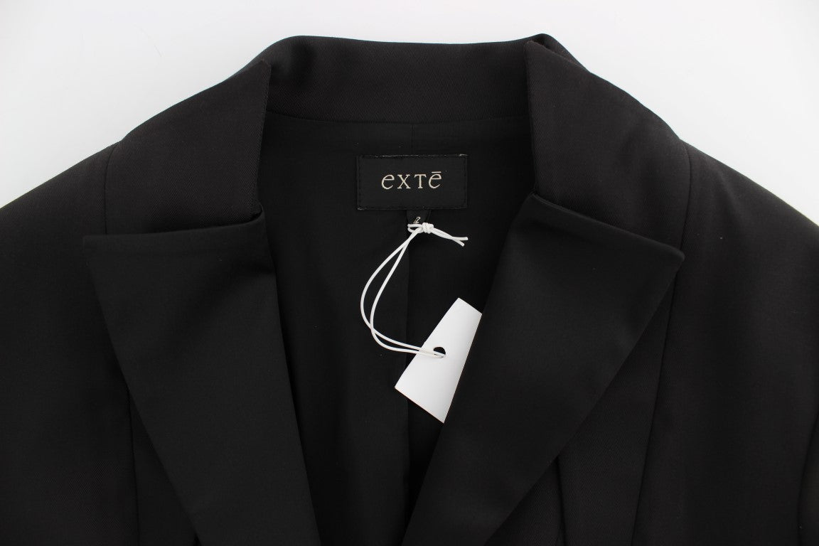 Black Blazer Made in Italy with Polyester, Cotton, and Elastane
