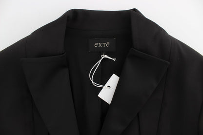 Black Blazer Made in Italy with Polyester, Cotton, and Elastane