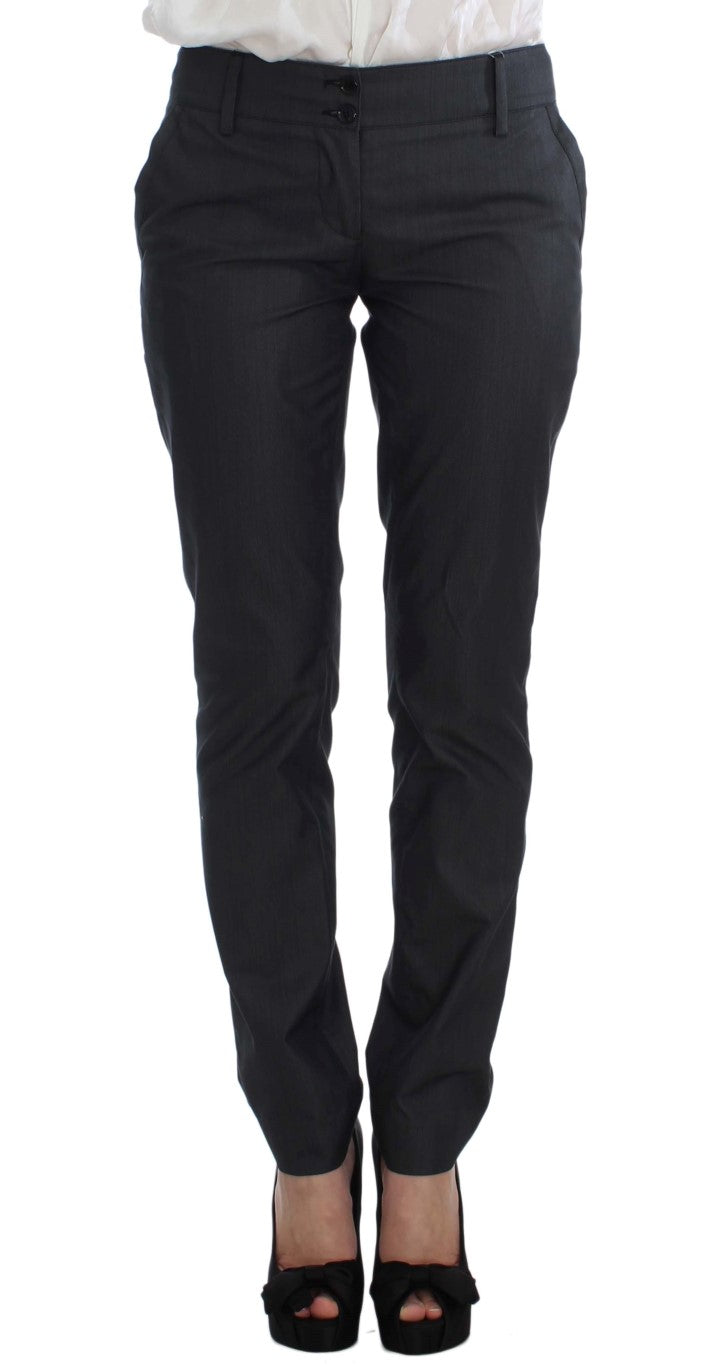 Gray cotton blend pantsuit ensemble for those seeking elegance and style