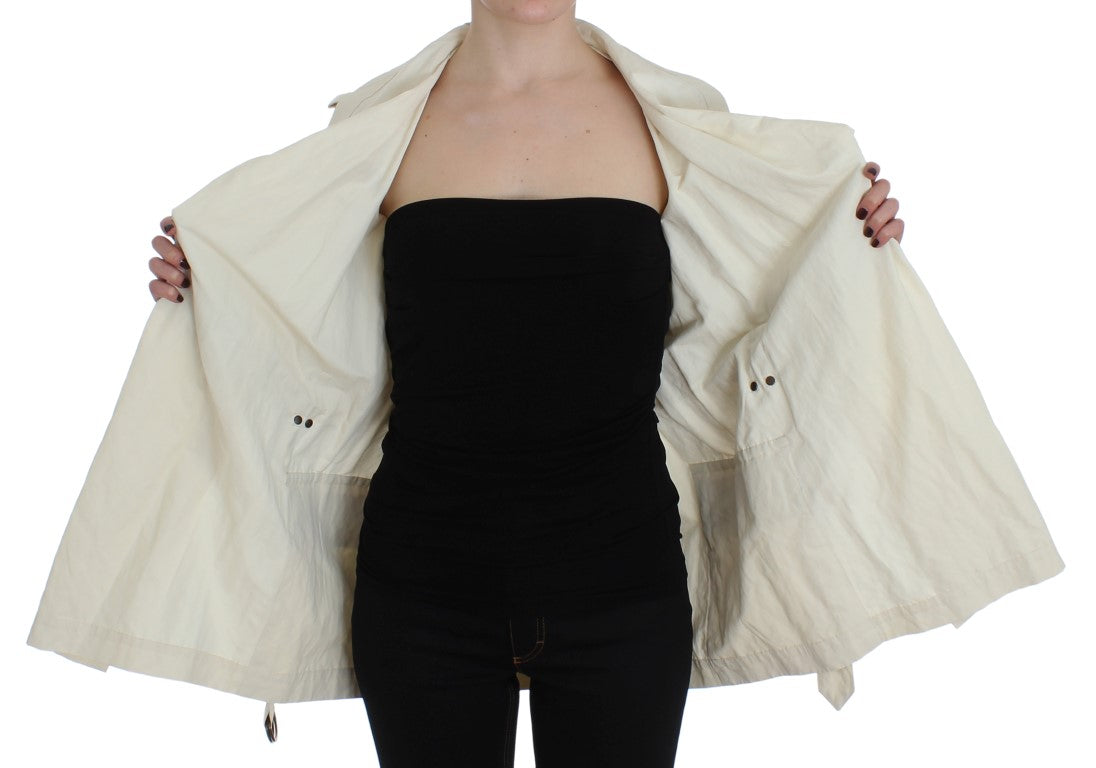 Timeless Style with a Modern Twist in White Wrap Trench Jacket