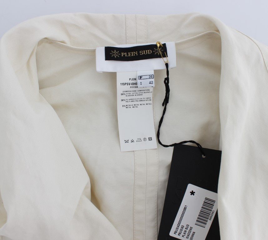 Formal and Casual White Wrap Trench Jacket for Fashion-Forward Individuals