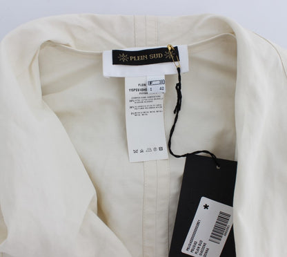 Formal and Casual White Wrap Trench Jacket for Fashion-Forward Individuals
