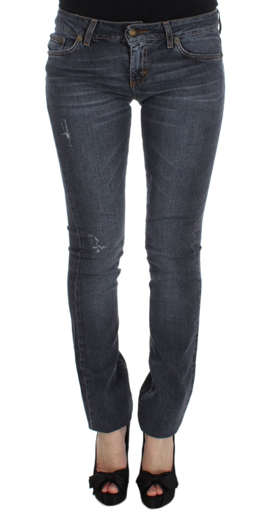 Cavalli Green Diamond Blue Wash Slim Fit Jeans on white background