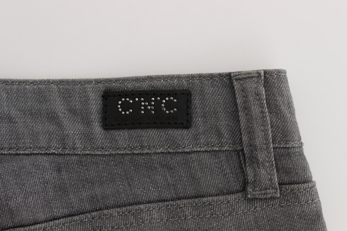 Slim-fit gray jeans with top-notch materials and fashionable edge