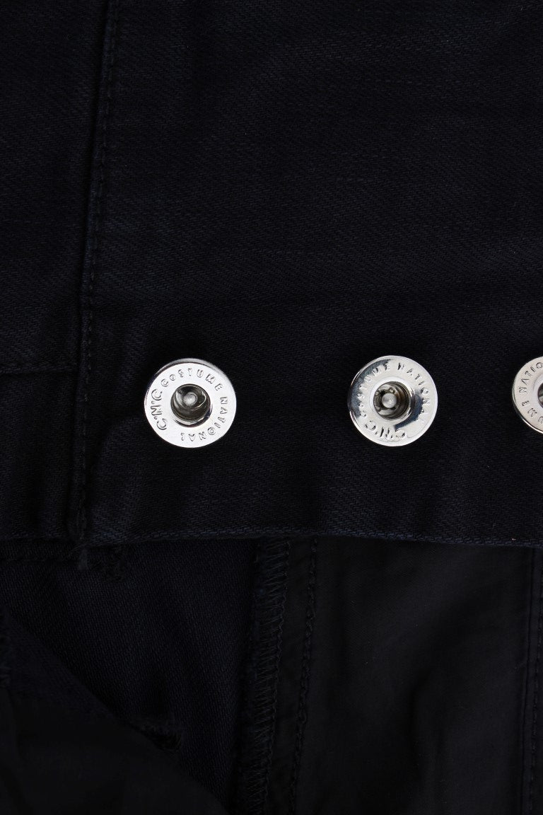 Costume National black denim jeans with button fly