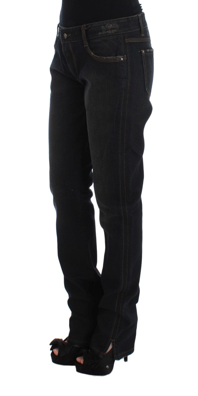 High-quality 100% Cotton Ermanno Scervino Chic Boyfriend Jeans in Blue