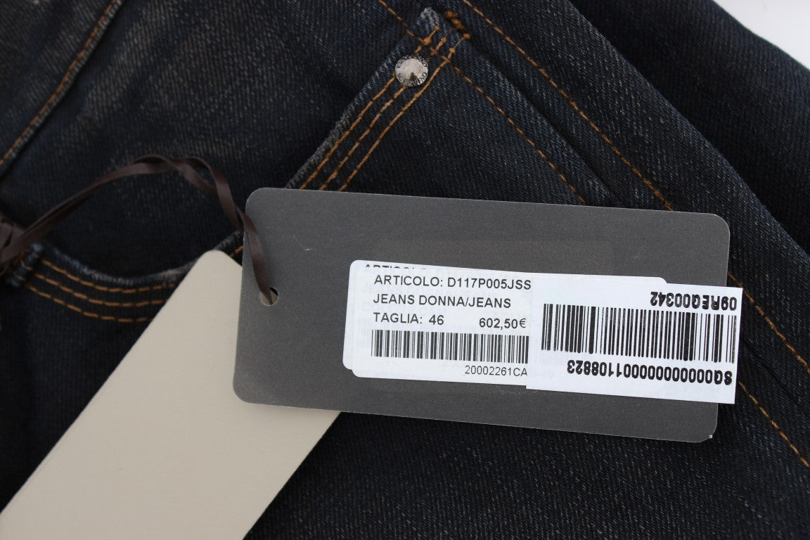 Blue Ermanno Scervino Chic Boyfriend Jeans - 100% Cotton from Italy