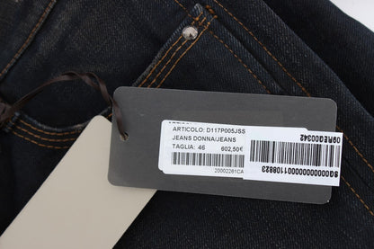 Blue Ermanno Scervino Chic Boyfriend Jeans - 100% Cotton from Italy