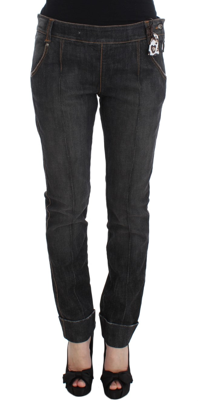 Ermanno Scervino chic slim fit gray wash jeans with Italian elegance
