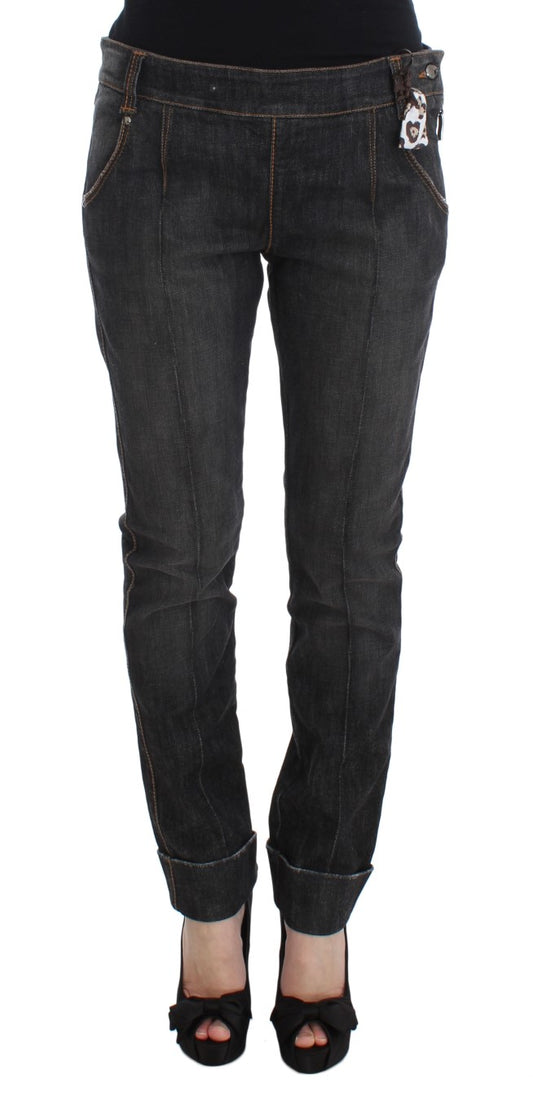 Ermanno Scervino chic slim fit gray wash jeans with Italian elegance