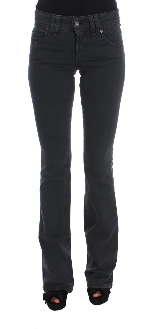 John Galliano Elegant Slim Fit Bootcut Denim Jeans in dark blue wash