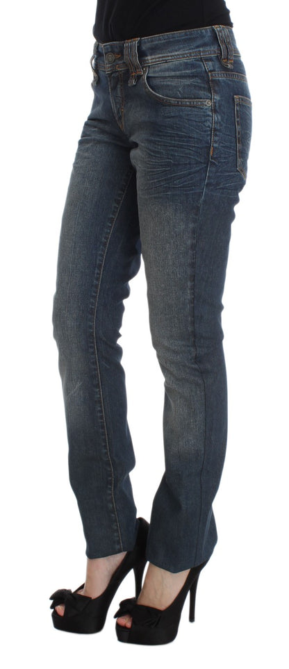 Slim fit blue jeans by John Galliano, made with a touch of elastane for a snug yet comfortable fit