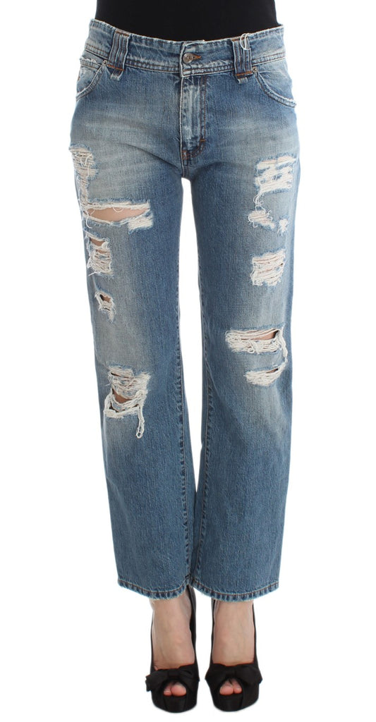 John Galliano Boyfriend Blue Wash Jeans made in Italy