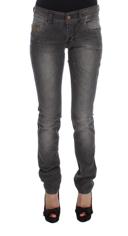 John Galliano Elegant Slim Fit Gray Wash Jeans ideal for casual outings and everyday wear