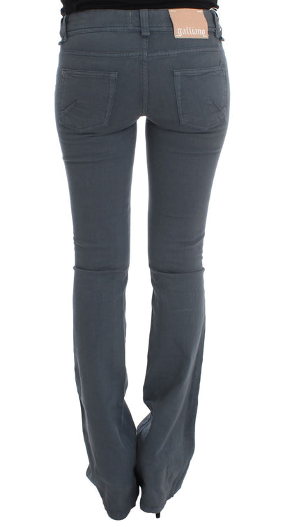 Elevate your denim wardrobe with these exquisite Slim Fit Bootcut Jeans by John Galliano
