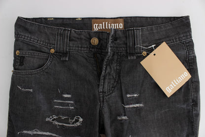 John Galliano Chic Gray Wash Straight Fit Jeans for a trendy and sophisticated look
