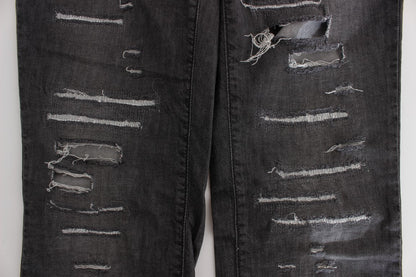 John Galliano Chic Gray Wash Straight Fit Jeans - Men's Fashion