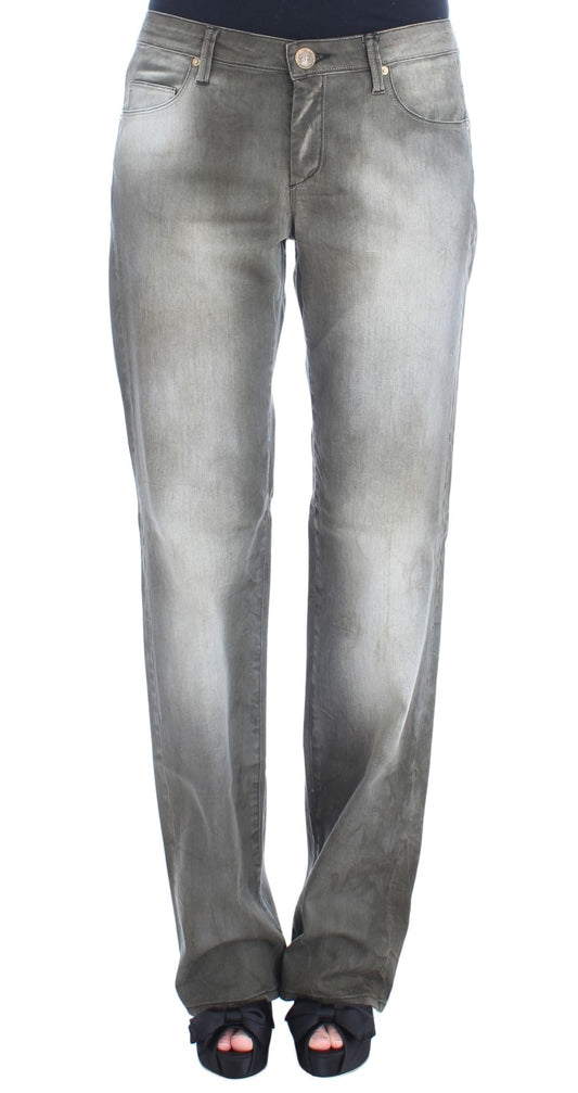 Exquisite Ermanno Scervino Chic Gray Wash Boyfriend Jeans for Women