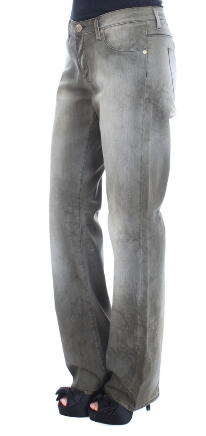 Italian Loose Fit Boyfriend Jeans in Gray Wash