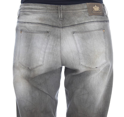 Elegant Italian Ermanno Scervino Chic Gray Wash Boyfriend Jeans