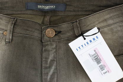 Trendy Runway-Inspired Ermanno Scervino Chic Gray Wash Boyfriend Jeans from Italy