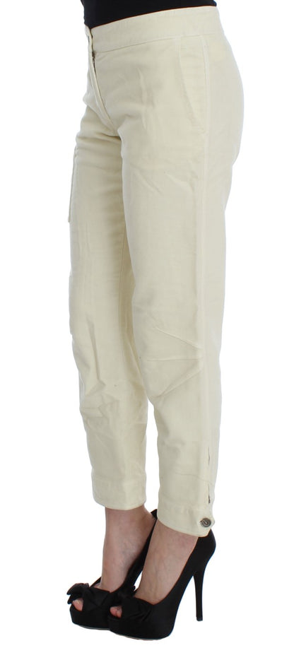 Elegant and comfortable beige Capri Cropped Pants by Ermanno Scervino