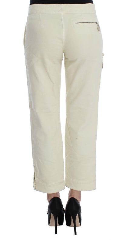 Italian-crafted Capri Cropped Pants by Ermanno Scervino in beige